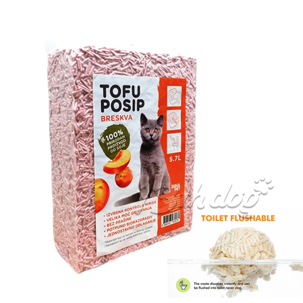 Tofu Posip za Mačke, Sa Mirisom Breskve - 5,7L