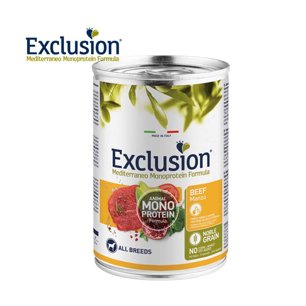 Exclusion Mediterraneo, Konzerva za Pse,Monoprotein Adult Govedina - 400g