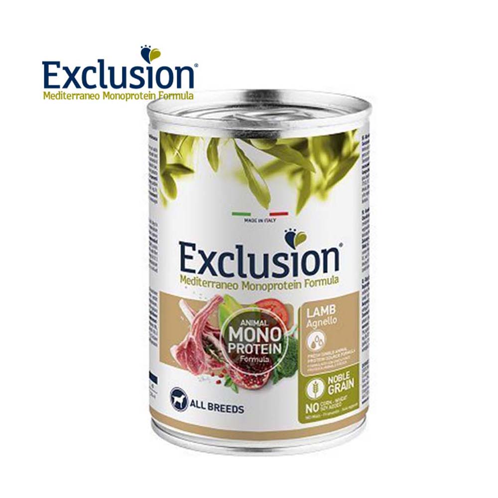 Exclusion Mediterraneo, Monoprotein, Konzerva za Pse, Adult Jagnjetina - 400g
