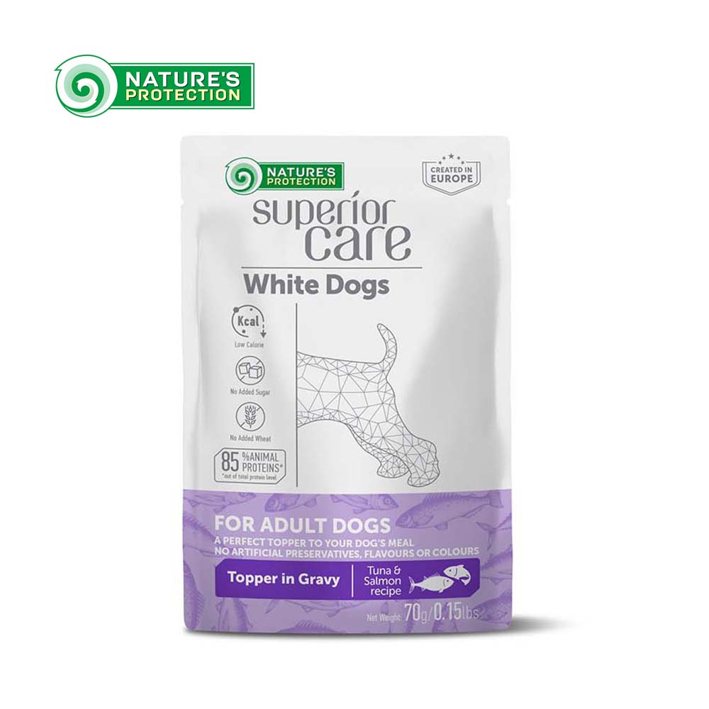 Nature's Protection White Dog Tuna & Salmon, Topper Adult All Breed - 70g