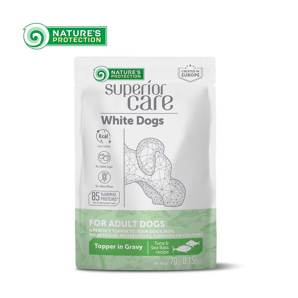 Nature's Protection White Dog Tuna & Sea Bass, Topper Adult All Breed - 70g