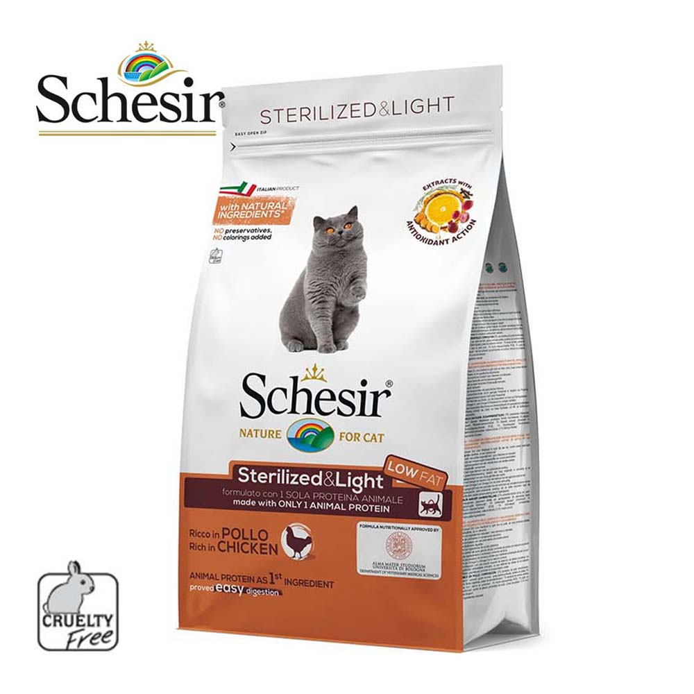 Schesir Hrana za Mačke, Sterilised & Light - Chicken, 400g
