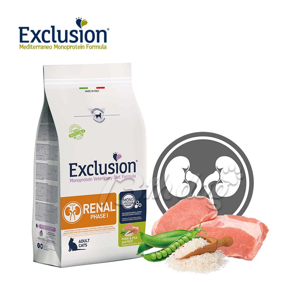 Exclusion Hrana za Mačke Vet Diet Renal, Svinjetina, Grašak i Pirinač - 300g