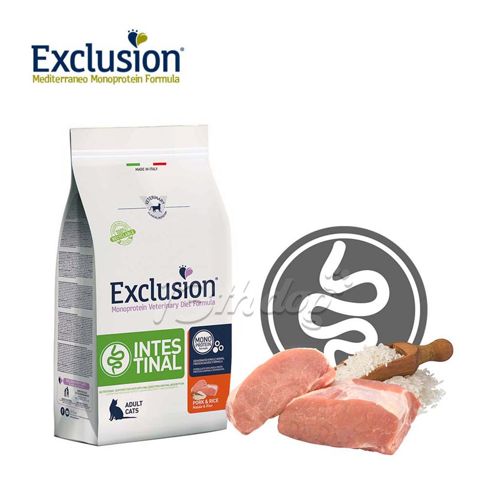 Exclusion MonoproteinHrana za Mačke, Vet Diet Intestinal, Svinjetina i Pirinač - 300g