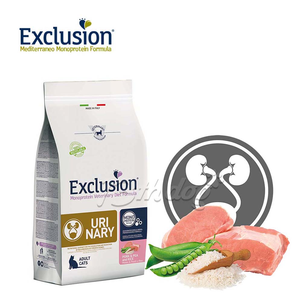 Exclusion Monoproterin Hrana za Mačke, Vet Diet Urinary, Svinjetina, Grašak i Pirinač - 300g
