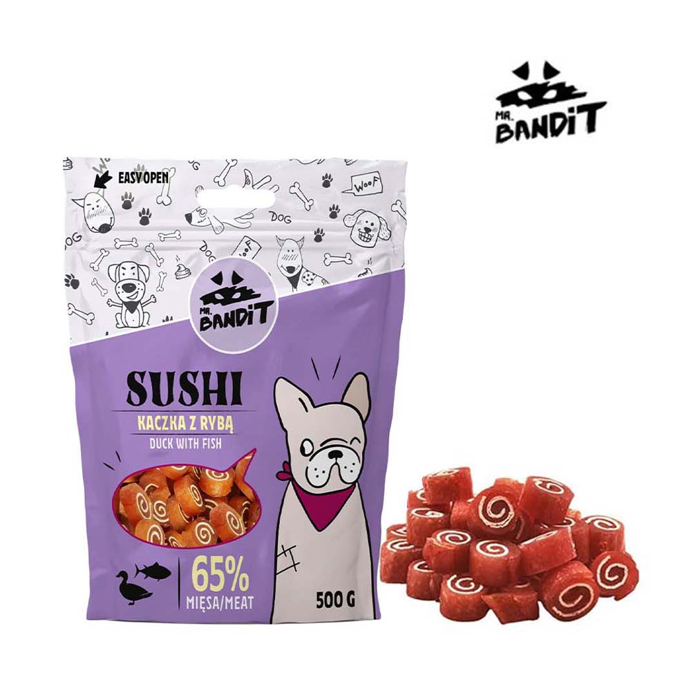 Mr.Bandit Sushi - Pačetina i Riba, Poslastica za Pse - 80g
