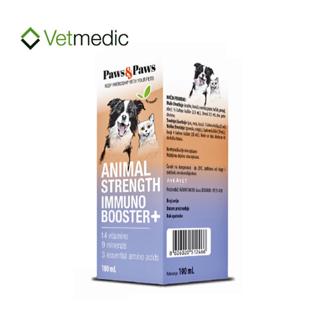 Paws&Paws Preparat za Opšte Jačanje Organizma, Immuno Booster+, 100 ml