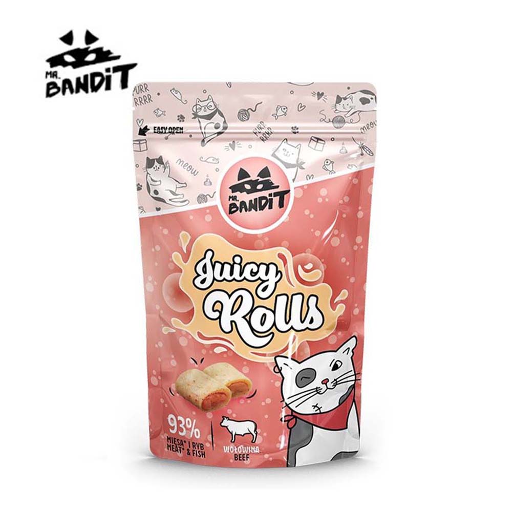Mr.Bandit Juicy Rolls, Beef Poslastica za Mačke - 40g