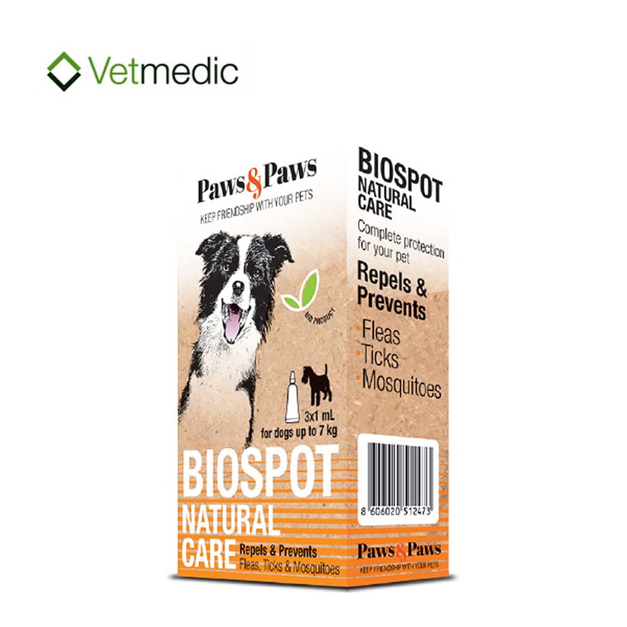 Paws&Paws Biospot Natural Care - 3x1ml za Pse do 7kg