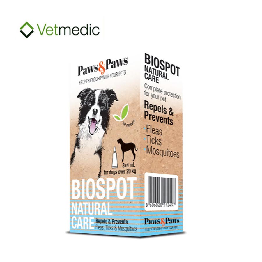 Paws&Paws Biospot Natural Care - 3x4ml za Pse Preko 20 kg