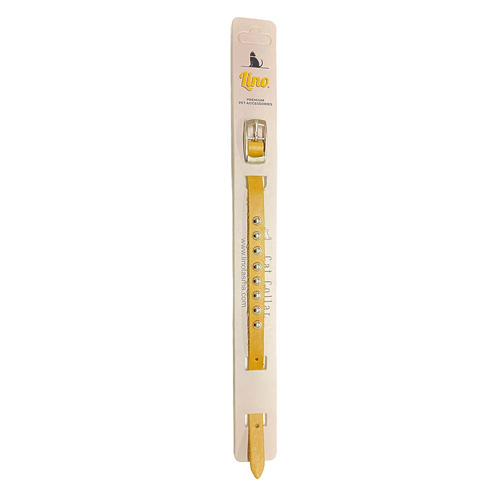 Kožna Ogrlica za Mačke sa Nitnama, Oker