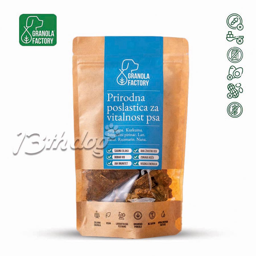 Vitalnost, Granola Factory, Prirodna Poslastica Za Pse, Plave - 100g