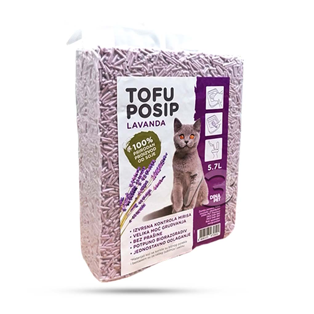 Tofu Posip za Mačke, Sa Mirisom Lavande - 5,7L