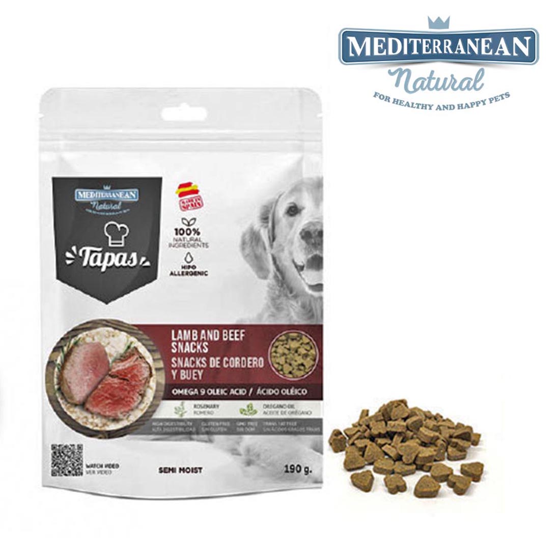 Mediterranean Natural Tapas Hipoalergene Poslastice Za Pse, Jagnjetina i Govedina - 150g