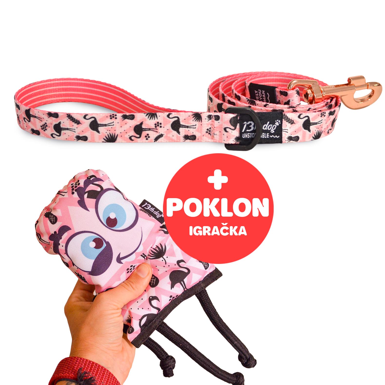 Povodac Za Pse Flamingo Color + POKLON Igračka #1579